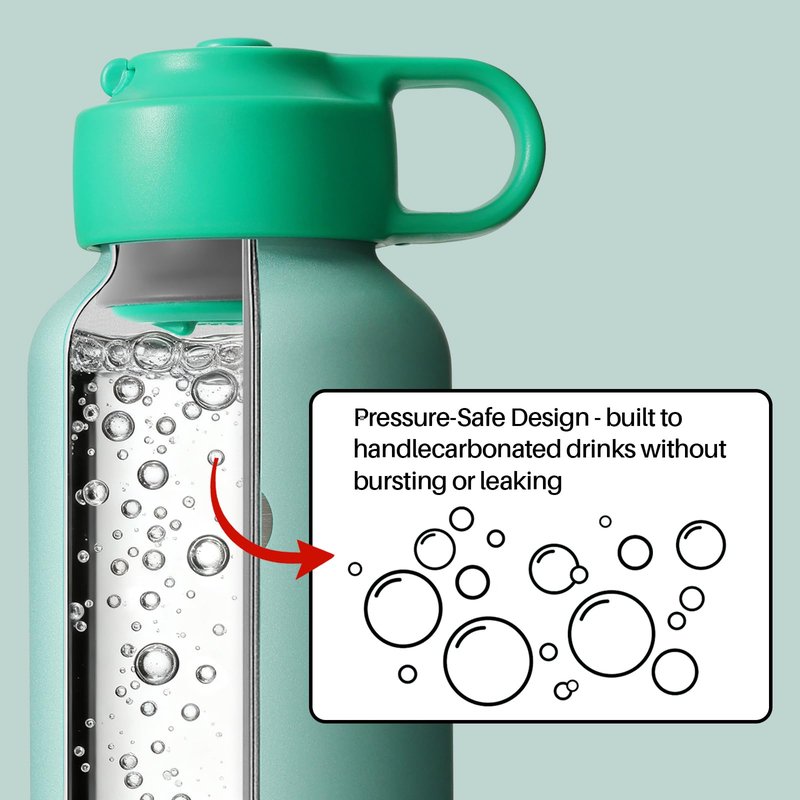 BOTTLE BOTTLE Water Bottle for Carbonated Drinks 20oz Insulated Bottles for Fizzy Drinks Keep Carbonation Longer Leak Proof for Sports Travel School(Green)