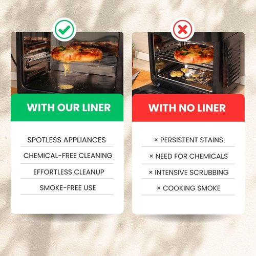 Buself Toaster Oven Liner - Nonstick & Heat Resistant Reusable Air Fryer Liners, 9x11", 2 Pack, Black