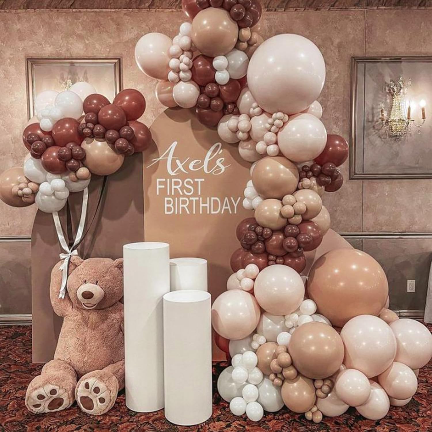 PartyWoo Dark Brown Balloons - 36 Inch Boho Neutral Latex Helium Balloons for Celebrations | 4pcs