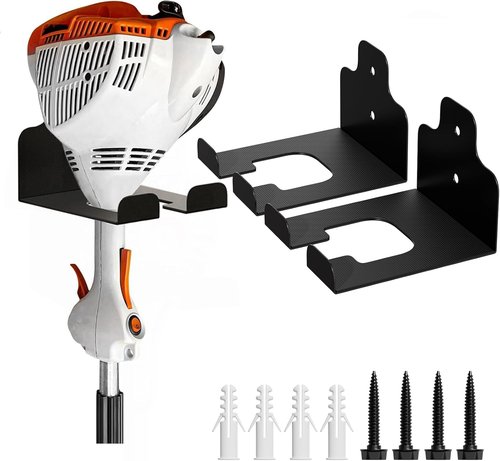 JNIHEEP Garage Organizer - Wall-Mounted Trimmer Rack for Garden Tools | 2-Pack Weed Whacker Holder