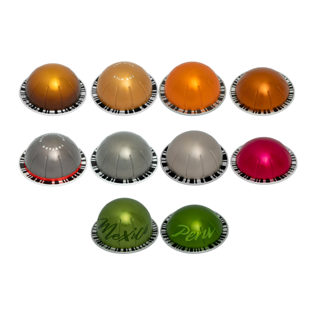 Vertuoline Capsules Pods [10 Count], Tasting Variety Pack With Coffee Guide and Rating Card. Vertuoline Sampler. Vertuoline Capsules Assortment. Includes 10 Flavors