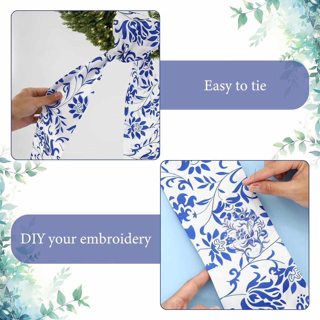 Skiennix Wreath Sash Set - Elegant Ribbon Decor for Front Door | Perfect for Weddings & Parties
