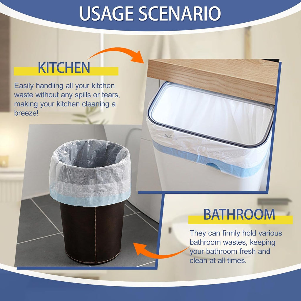 Regine Switzerland 240 Count Drawstring Trash Bags - 4 Gallon White Unscented Wastebasket Liners for Home & Office