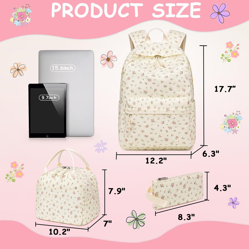 CAMTOP Backpack for Girls School Backpacks with Lunch Box Pencil Case Set Cute Kids Bookbags for Elementary Primary Middle School