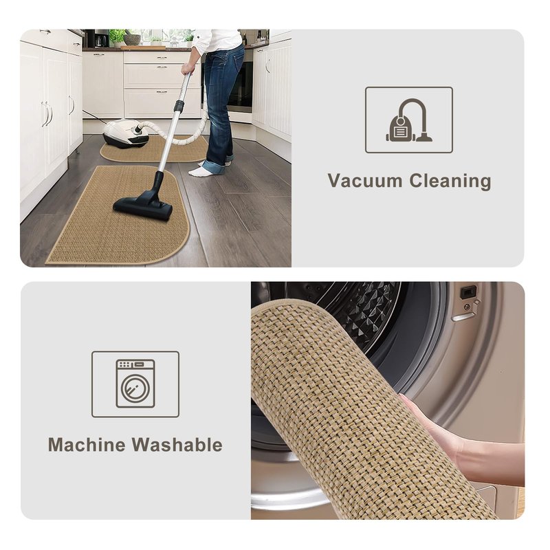 KIMODE Kitchen Mat 20" x 59",Farmhouse Runners Rugs Non Skid Washable,Cushioned Floor Mats for Hallway,Absorbent Kitchen Carpet for Laundry Doorway,Bathroom,Office,Dark Grey