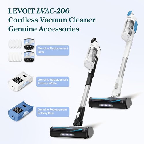 LEVOIT LVAC-200 Vacuum Cleaner Replacement Filter - 4 Pre-Motor & 2 Post-Motor Filters | White