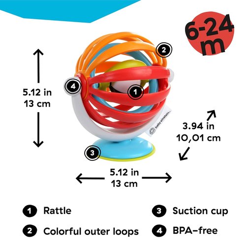 Baby Einstein Sticky Spinner Activity Toy - BPA-Free High Chair Toy for Ages 3 Months+