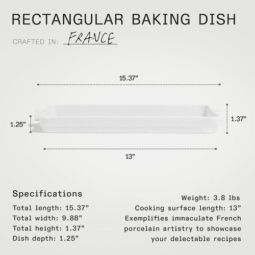 Made In Cookware - Baking Slab | Pure French Porcelain | Crafted in France | Elegant White Finish