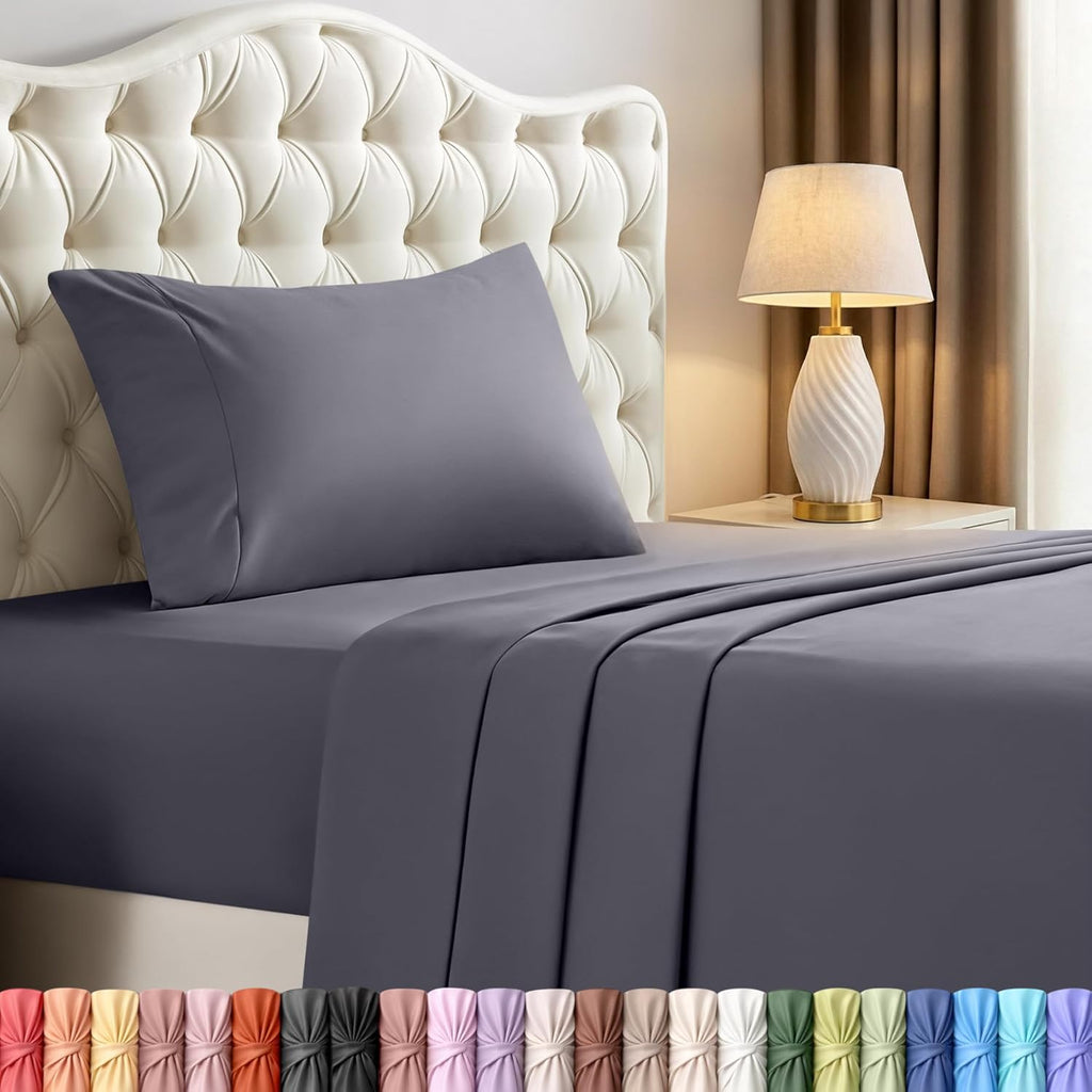 Utopia Bedding Twin XL Sheet Set - Soft & Breathable Microfiber, 3-Piece in Grey | Oeko-Tex Certified