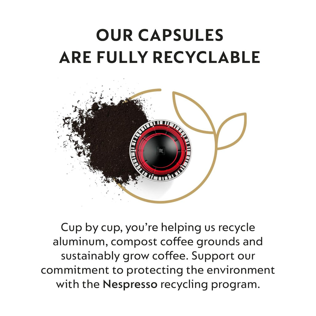 Nespresso Vertuo Half Caffeinato Coffee Capsules - Mild Roast, 30-Count Pods for 7.8oz Brews