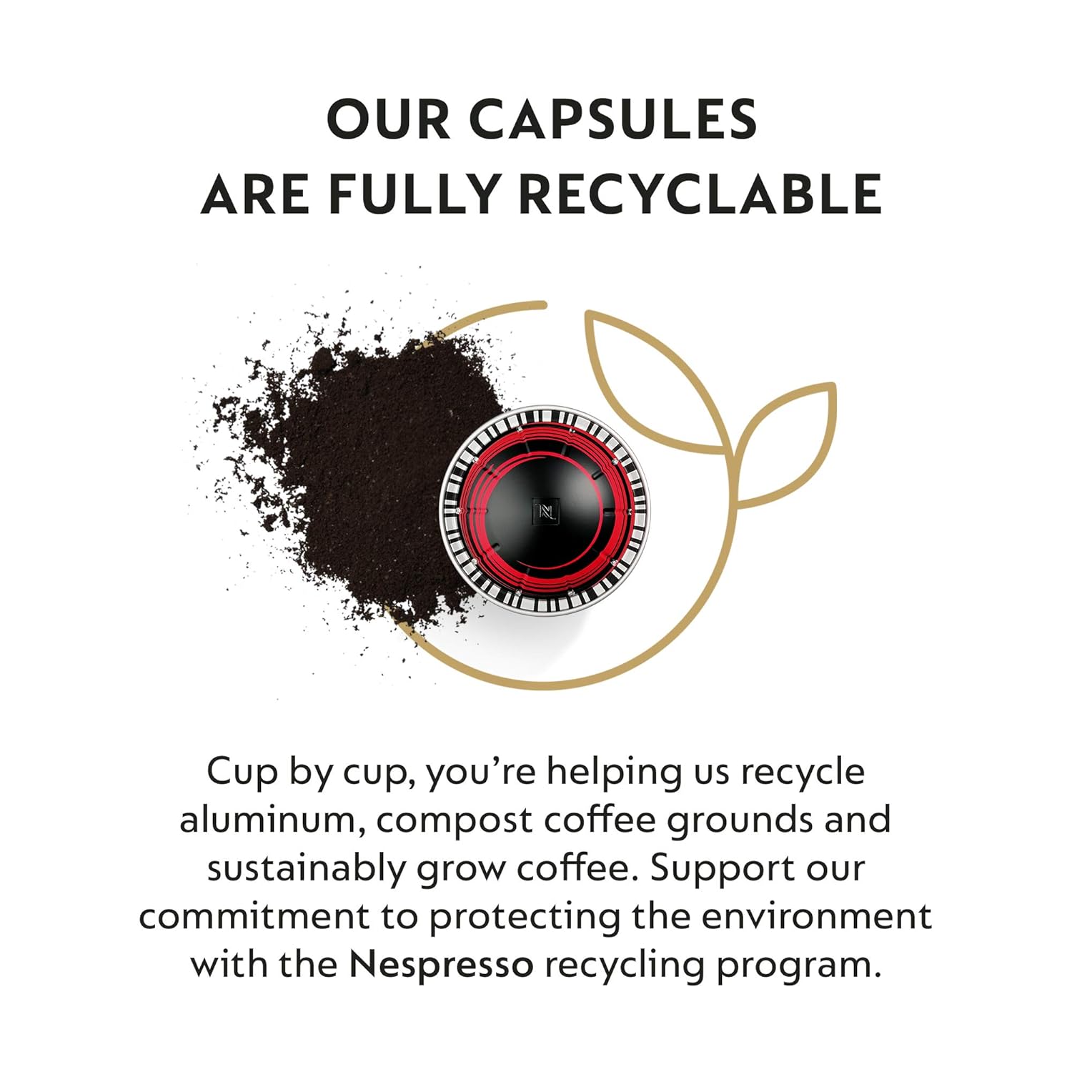 Nespresso Vertuo Half Caffeinato Coffee Capsules - Mild Roast, 30-Count Pods for 7.8oz Brews