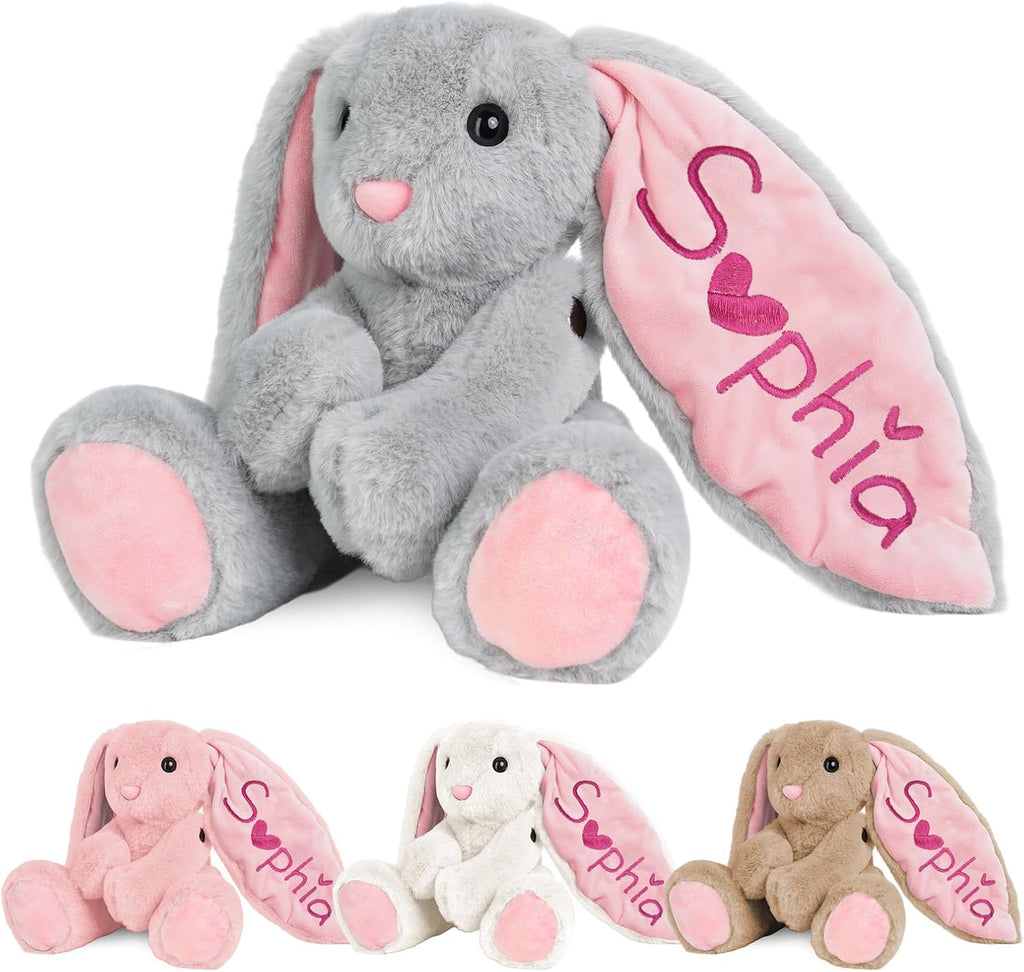 Personalized Bunny Plush - Custom Stuffed Animal with Embroidered Name | Perfect Gift for Babies & Toddlers