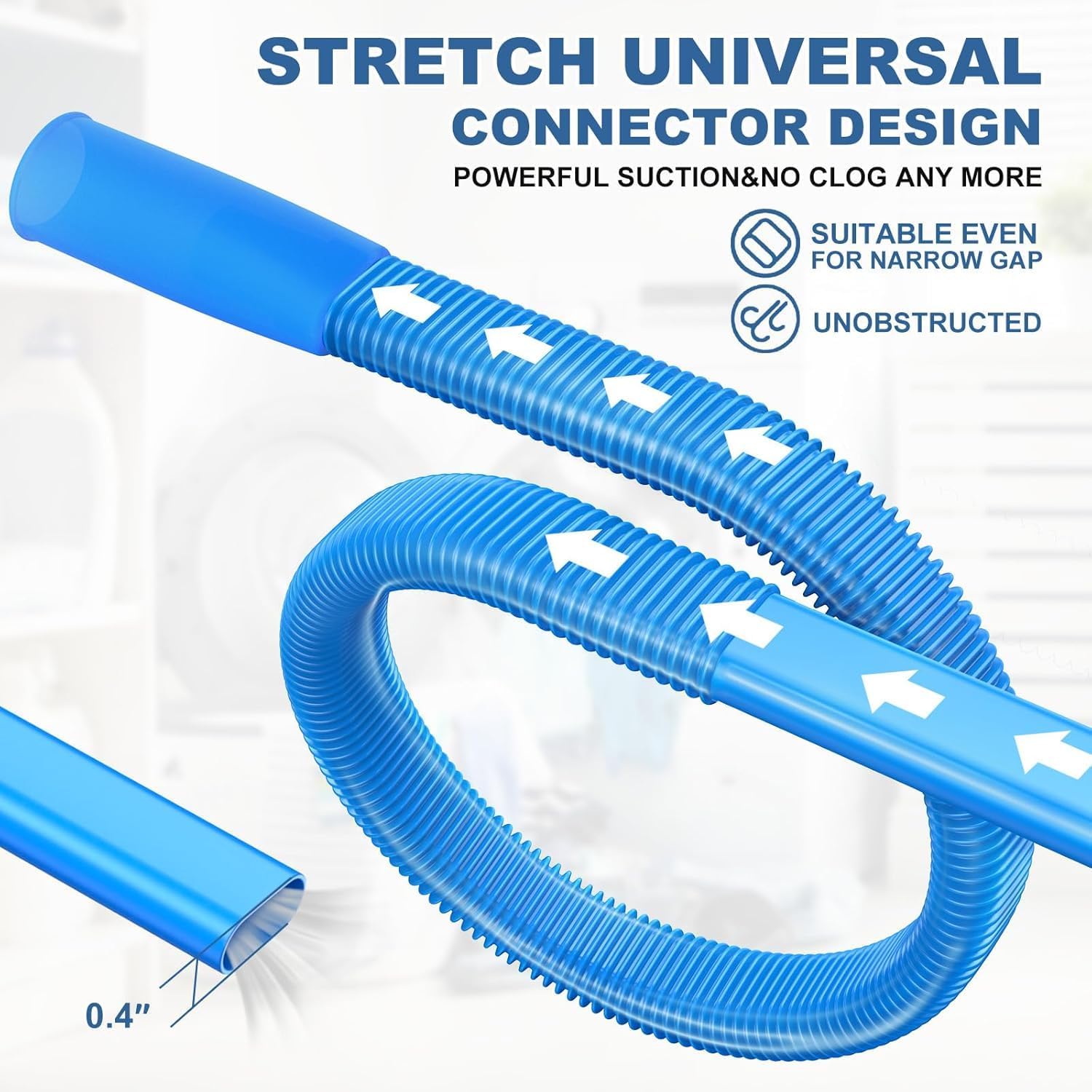 PetOde Dryer Vent Cleaner Kit - Flexible Lint Vacuum Attachment for Most Vacuums | Blue