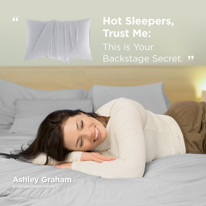 Breescape Cooling Pillow Cases Standard/Queen Size - BlendTek™ Dry & Cool Technology for Hot Sleepers and Night Sweats, Soft & Smooth Pillowcases for Hair & Skin Care, Set of 2, 20" x 30", Misty Gray