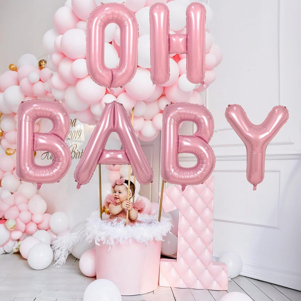 Skiennix 40-Inch Pastel Pink Letter Balloon - Giant Mylar Alphabet M for Girl Birthday Party Decor