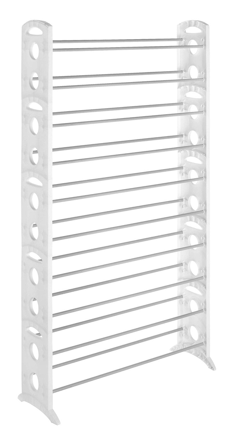 Whitmor Floor 50 Pair Shoe Tower 10 Tier White