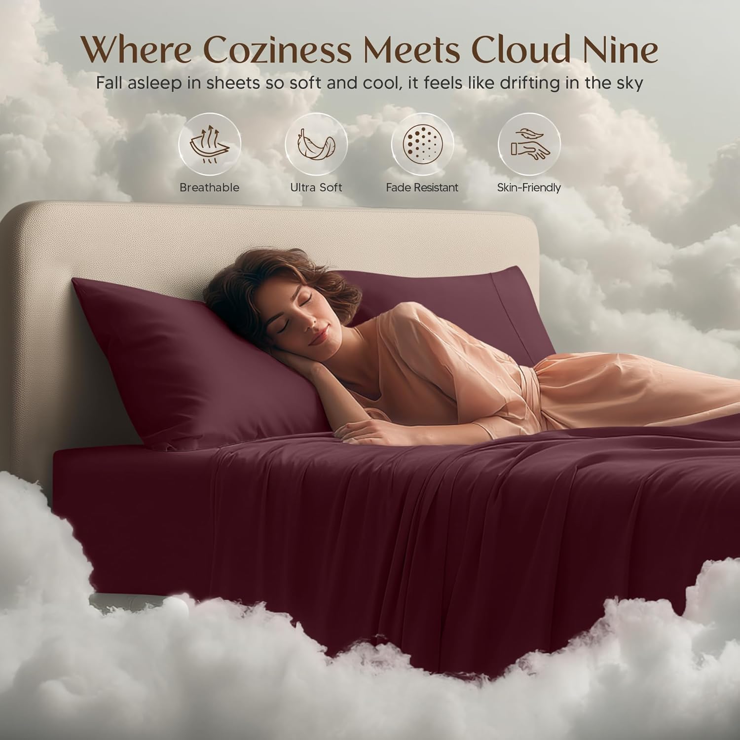 Utopia Bedding Twin XL Sheet Set - Soft & Breathable Microfiber, 3-Piece Set in Burgundy