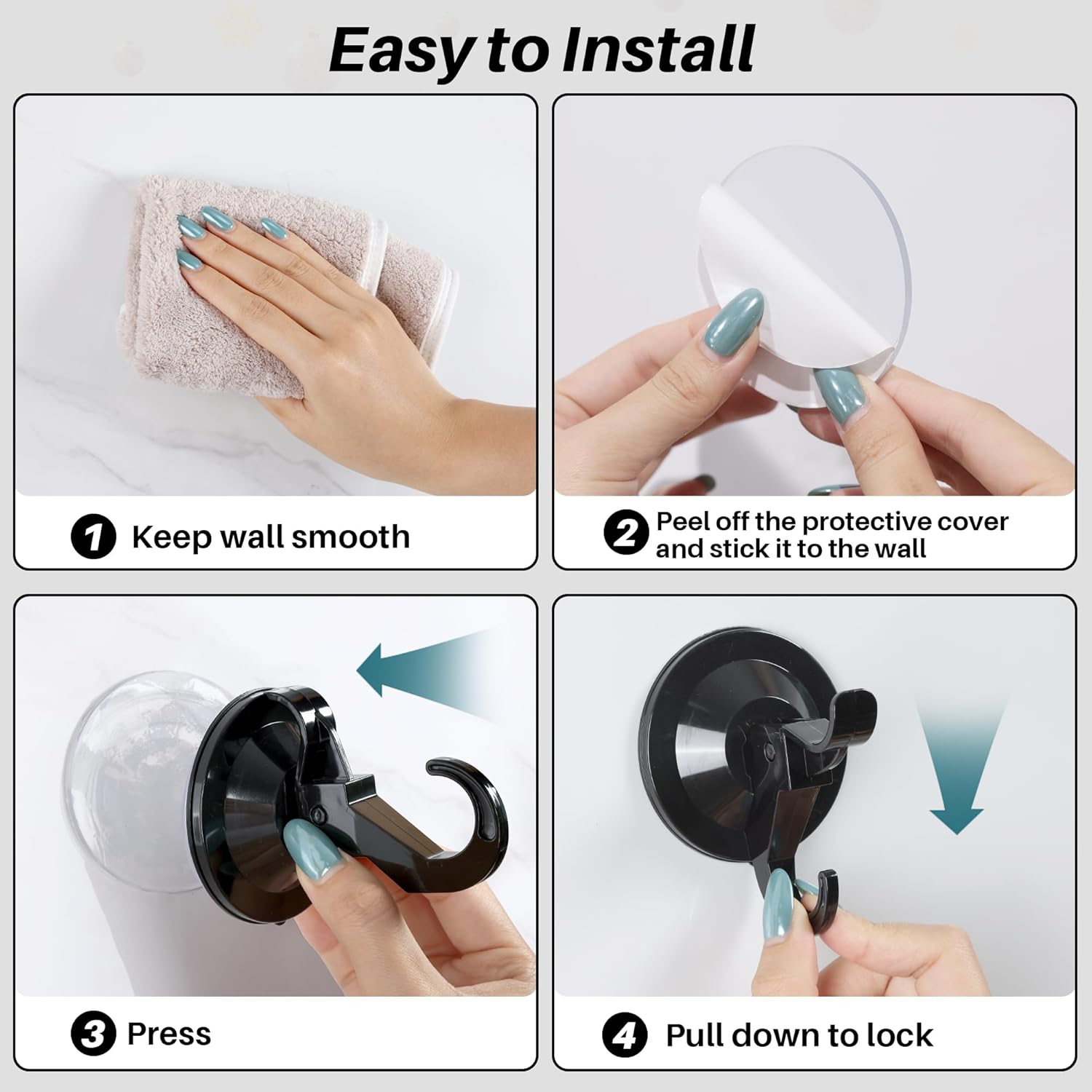 Skiennix Wreath Door Hanger - Heavy Duty Suction Cup Hooks | Removable Holders for Front Door & Window, 11 Lbs Capacity