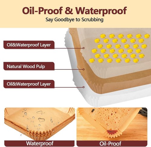 10 Inch Air Fryer Liners by [Brand Name] | 250PCS Heat Resistant Non-Stick Parchment Paper for Baking