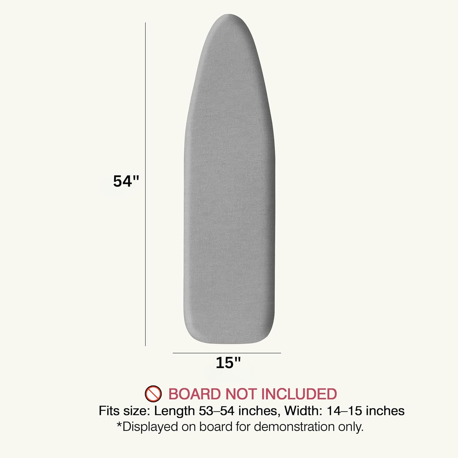 UniSimp Ironing Board Cover - Extra Thick Natural Cotton, Scorch & Stain Resistant | 15"x54" Heatproof Gray