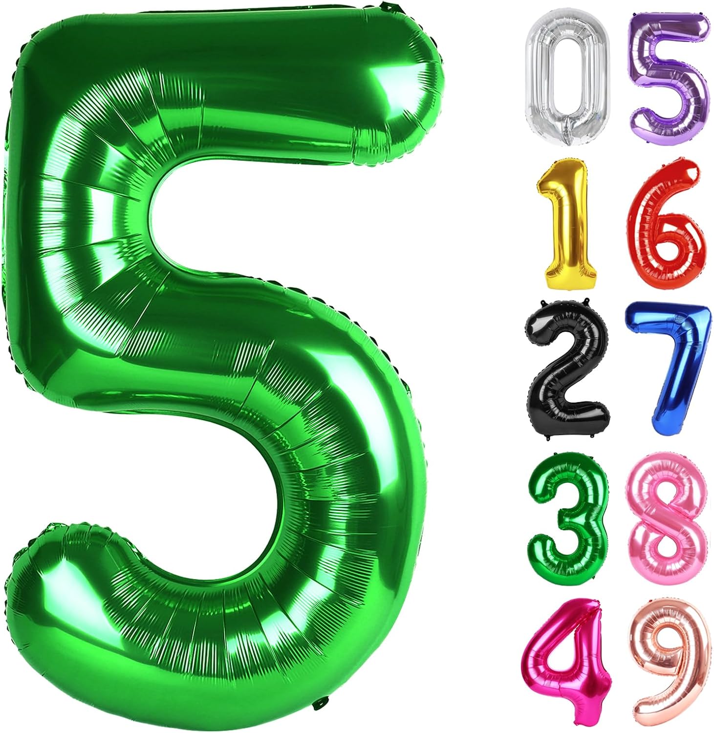 Number 5 Balloon by [Brand Name] - 40 Inch Dark Green Foil Balloon for 5th Birthday Party Decorations