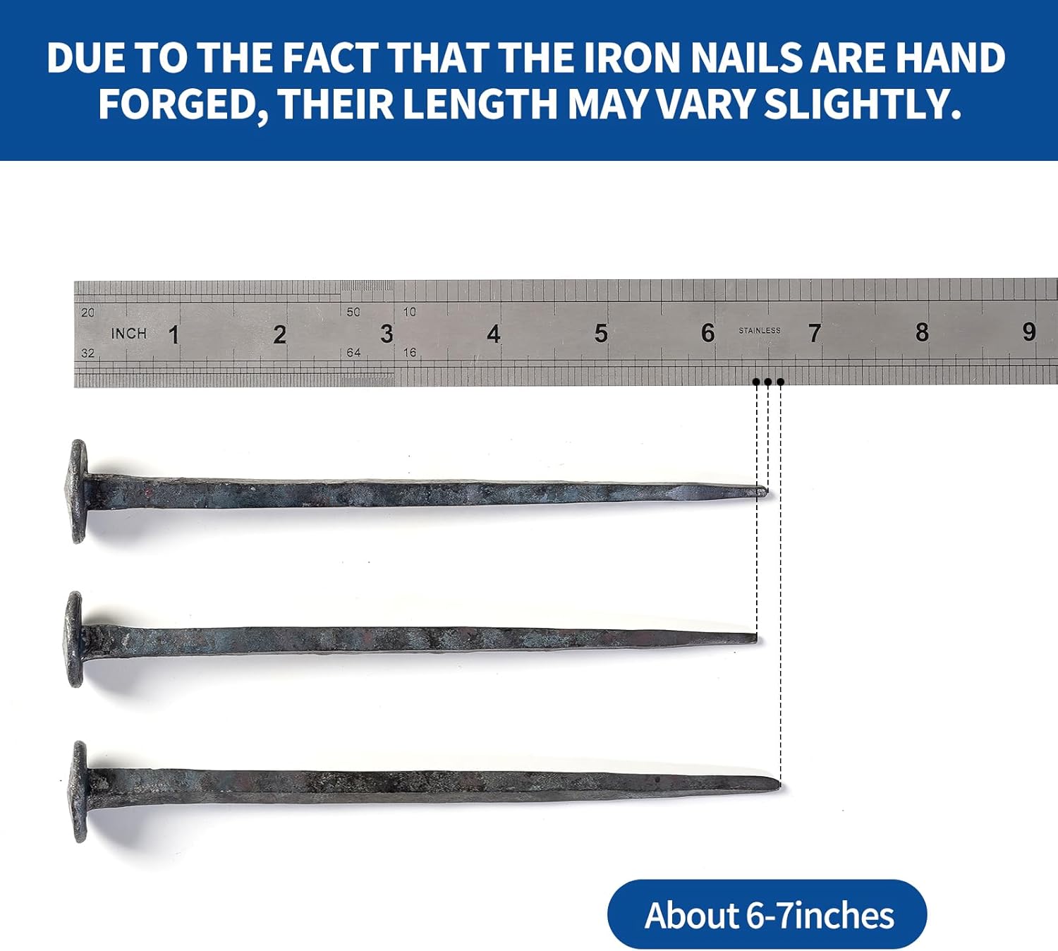 Skiennix Hand Forged Nails - Decorative Jesus Cross Wrought Iron | Natural Grey Finish (3 Pcs)
