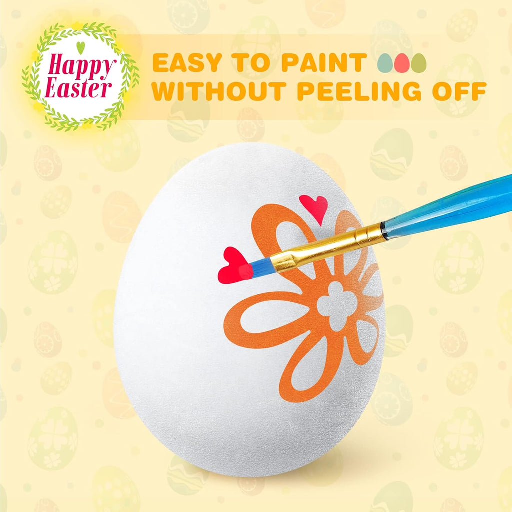 Skiennix Easter White Eggs Painting Kit - DIY Paintable Flocking Eggs with Doodle Kit | 28PCS for Decoration & Gifts