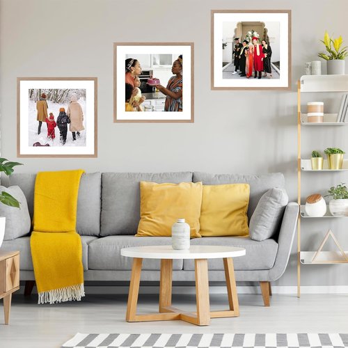 JCJMY 22x22 Rustic Brown Picture Frame - Display 18x18 Photos with Mat or 22x22 Without Mat | Shatter-Resistant Plexiglass