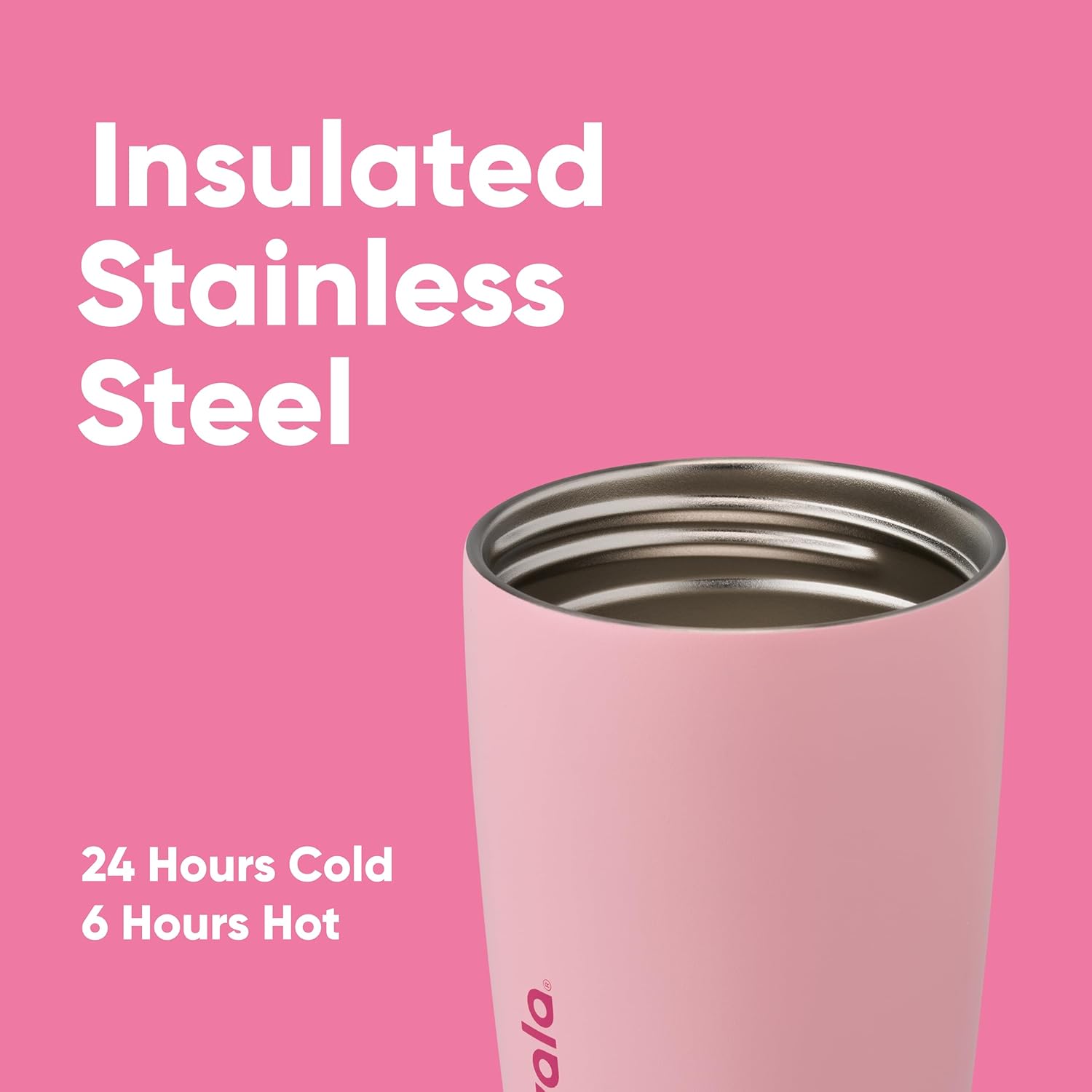 Owala SmoothSip Coffee Tumbler - Insulated Stainless Steel, BPA Free, 12 oz, Pink (Pucker Up) | Pack of 8
