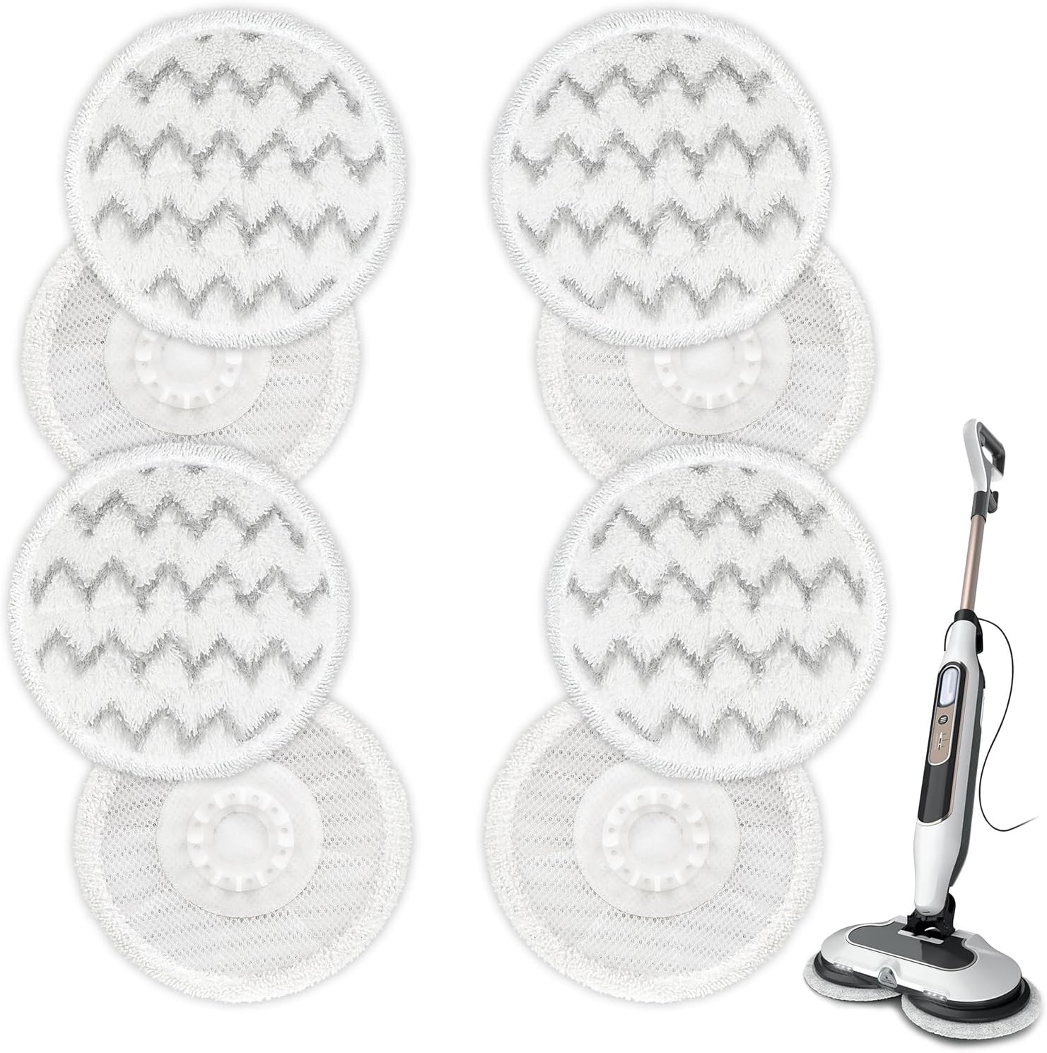 VIEWALL Steam Mop Pads - Replacement for Shark S8000 Series | Soft Washable Dirt Grip - 8 Pack