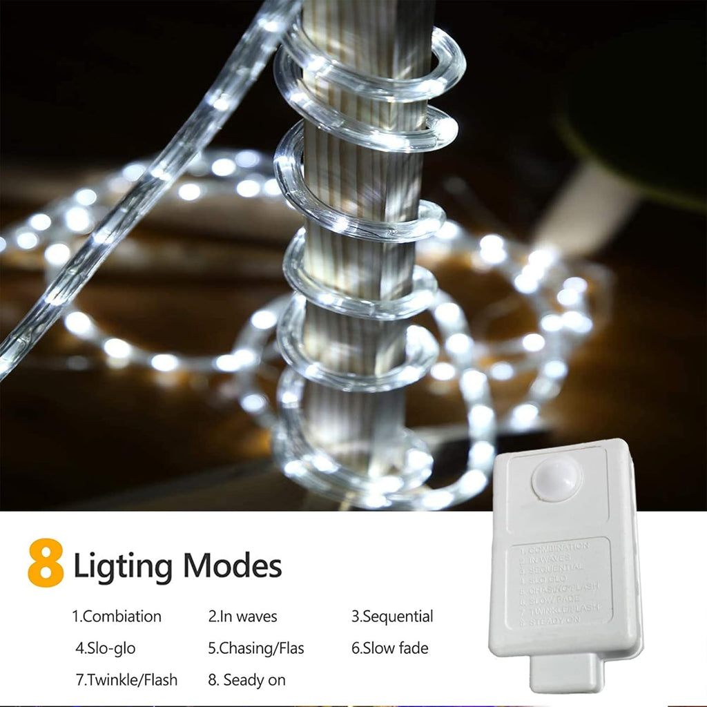 Skiennix 200ft LED Rope Lights - Waterproof Flexible Tube Lighting with 8 Modes | Perfect for Outdoor & Indoor Decor
