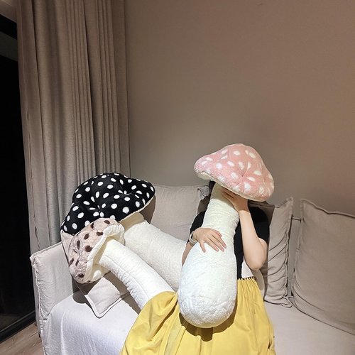 Hofun4U Mushroom Plush Pillow - 39 inch Mushroom Shaped Stuffed Long Pillow - Mushroom Stuffed Pillow - Christmas Birthday Sofa Home Decoration (Pink)