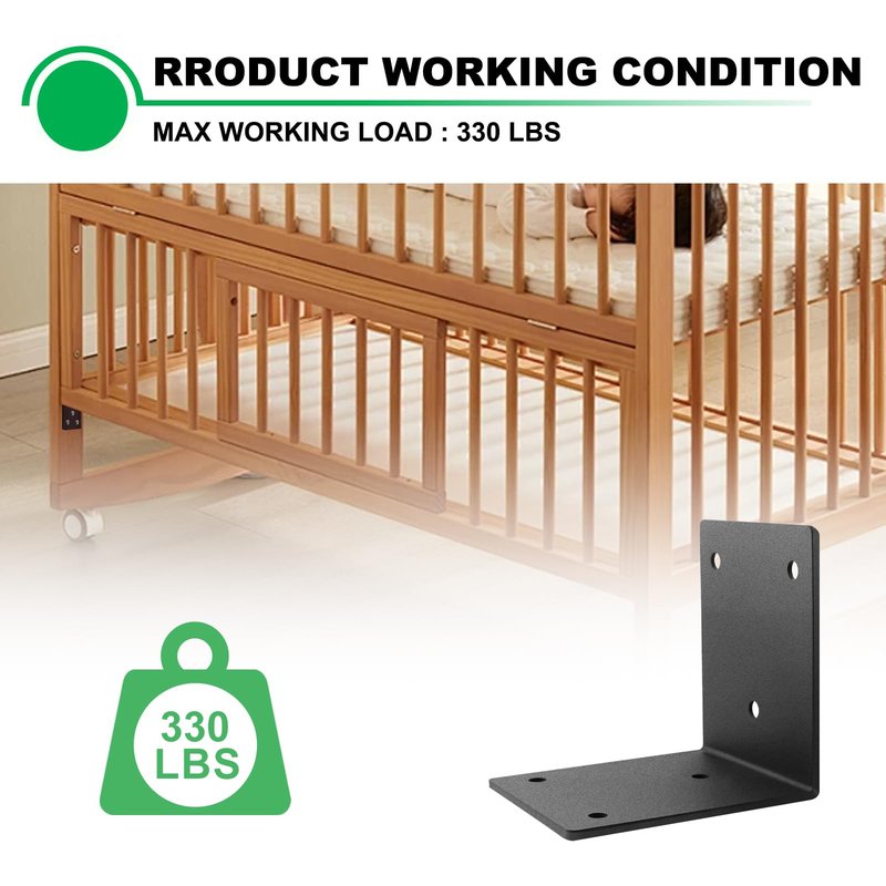 Andorm 4 Pack Heavy Duty Corner Angle Brackets for Outdoor Framing 6" x 5" 90 Degree Thickness 5mm(1/5"), L Bracket for Wood 6X6