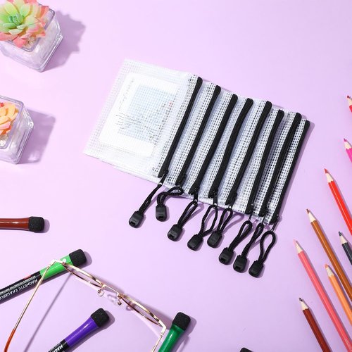 Jetec 32 Pcs Mesh Zipper Bags - Waterproof Reusable Storage Pouches for Toys & Organizers | Black, 5.1 x 4.1 Inch