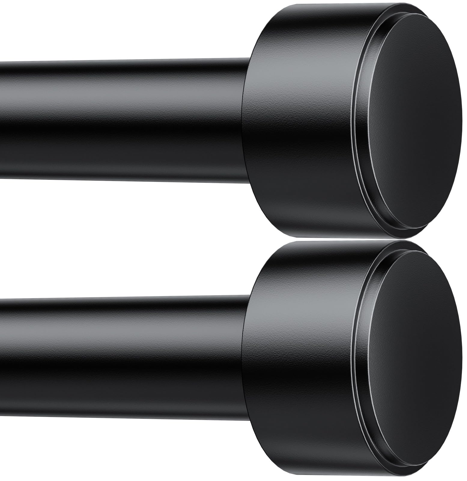 2 Pack Curtain Rods for Windows 32-120 Inch, 1 Inch Adjustable Black Curtain Rod Set with Brackets, Easy Install