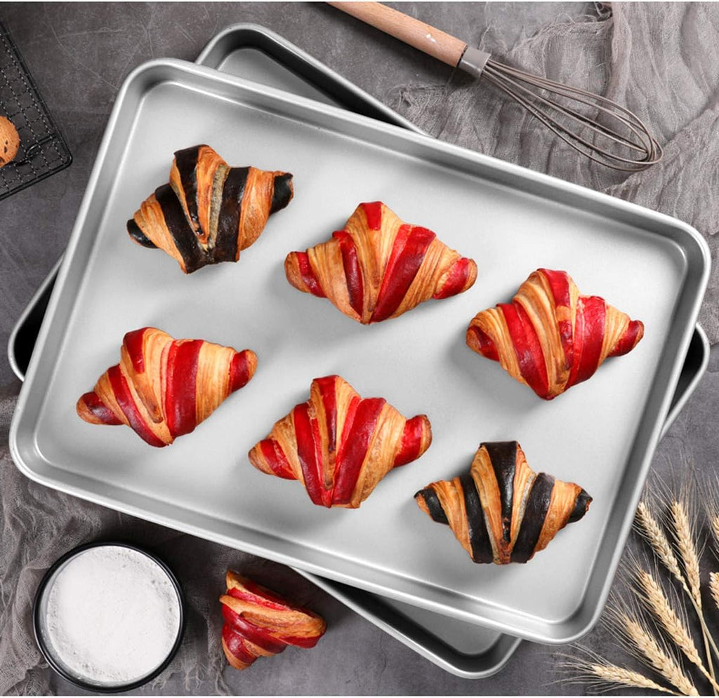 Wildone Stainless Steel Baking Sheet Set - Heavy Duty Non-Toxic Cookie Trays | 20 x 14 x 1 Inch