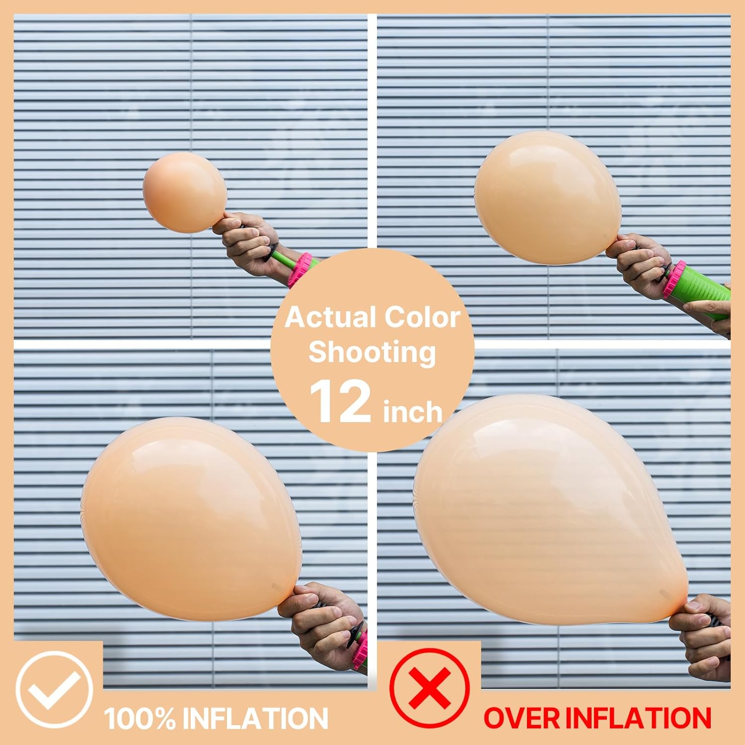 PartyWoo Nude Balloons - 101pcs 12 Inch Apricot Latex Helium Balloons for Boho Theme Parties