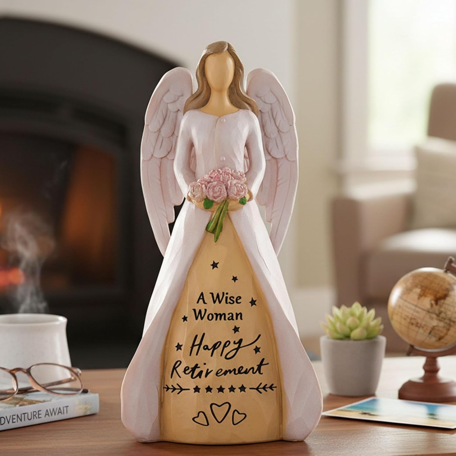 NAN ZAI NAN FANG Retirement Gifts for Women | Funny Hand-Painted Angel Figurine - 5.5" Personalized Gift for Coworkers, Teachers, Nurses & Friends