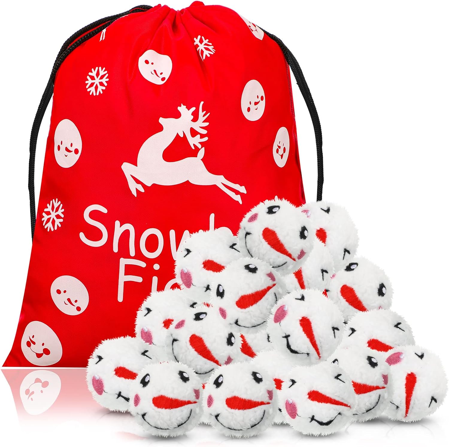 Skiennix 48-Piece Christmas Snowball Set - 2.4-Inch Plush Snowman Balls for Winter Decor | 2 Styles