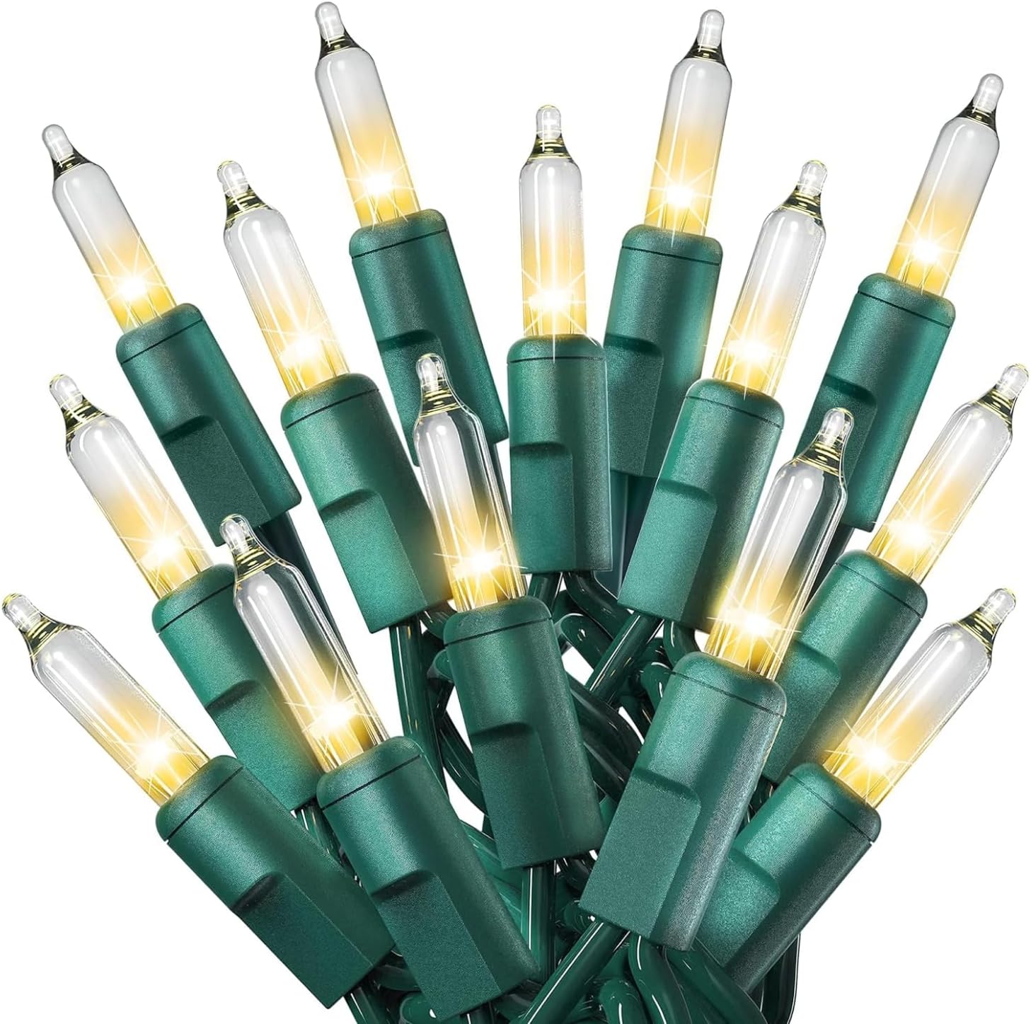 PREXTEX Clear Christmas Lights - 100 Count Ultra Bright 20 ft String Lights for Indoor/Outdoor Use