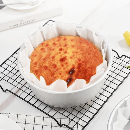 50pcs Disposable Basques Cake Paper Parchment Liners Cake Pan Liners Wrappers Oilproof Wrap Paper for Baking Cakes,Cheesecake,Oven, Air Fryer, 6 Inch
