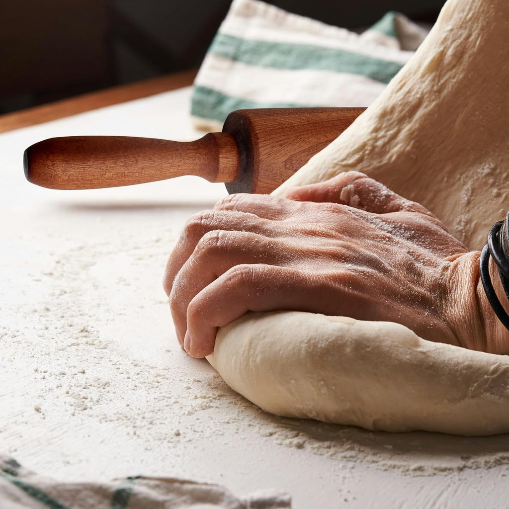 Sapele Classic Wooden Rolling Pin - Ergonomic Handles for Easy Baking | 17''L x 1.77''W