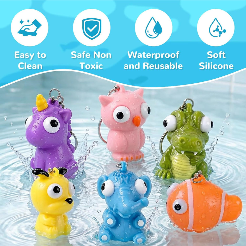 Squishy Toys | 32 Packs Popping Eyes Animal Keychains - Fun Fidget Party Favors for Kids