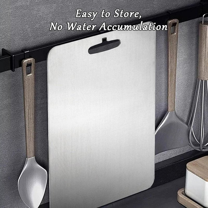 Titanium Cutting Board - 2026 New Upgrade 100% Pure Titanium Cutting Boards for Kitchen Double Sided Non Toxic Titanware Cutting Board,Hygiene Durable Safe Chopping Board (L: 15.35 * 11.02in)