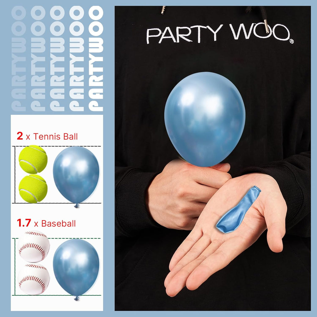 PartyWoo Metallic Light Blue Balloons - 50 Pcs 5-Inch Mini Balloons for Graduation, Baby Shower & Parties