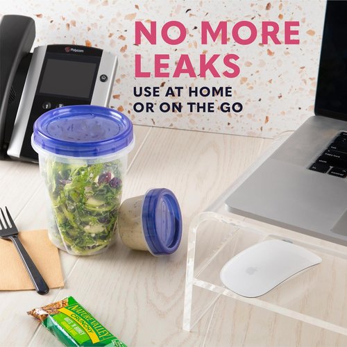 XpressPak 16 Plastic Containers with Screw On Lids - [32 & 16 Oz] - Soup & Salad Food Storage Containers Takeout To Go - Microwave, Freezer & Dishwasher Safe BPA-Free
