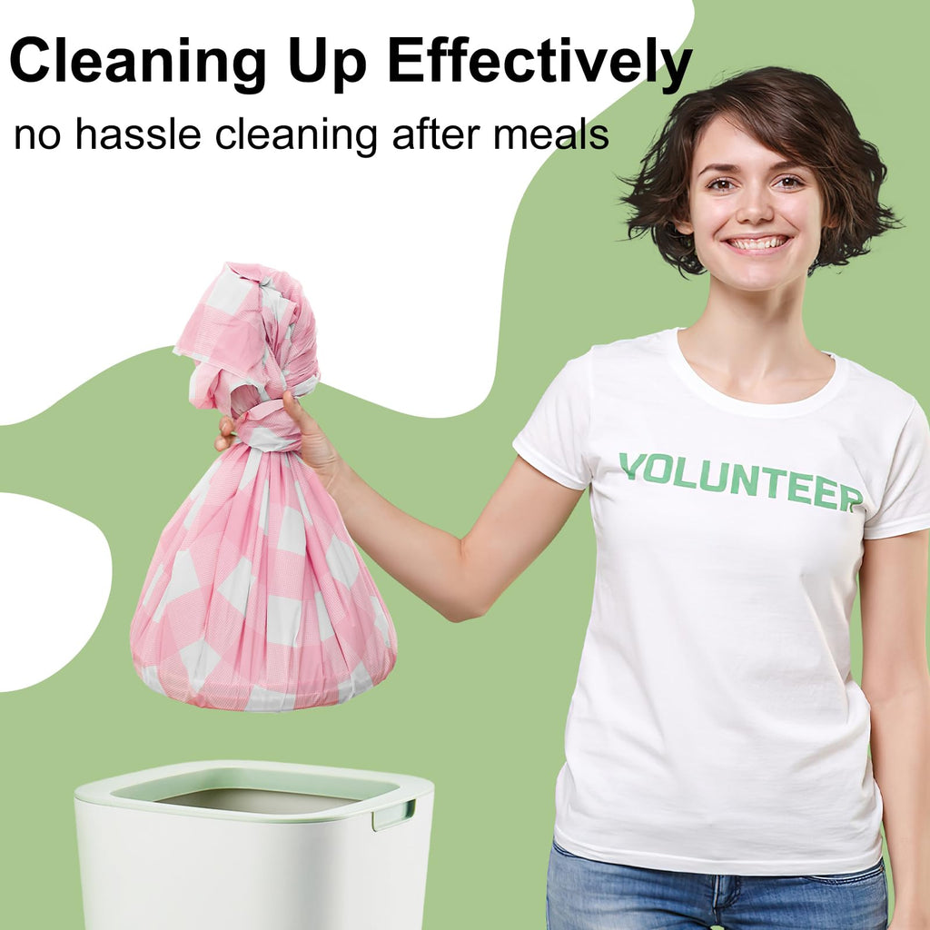 misaya 8 Packs Buffalo Disposable Table Cloth, 54 x 108 Inch Waterproof Plastic Tablecloth, Rectangle Pink and White Checkered Table Covers for Picnic, Birthday, Party