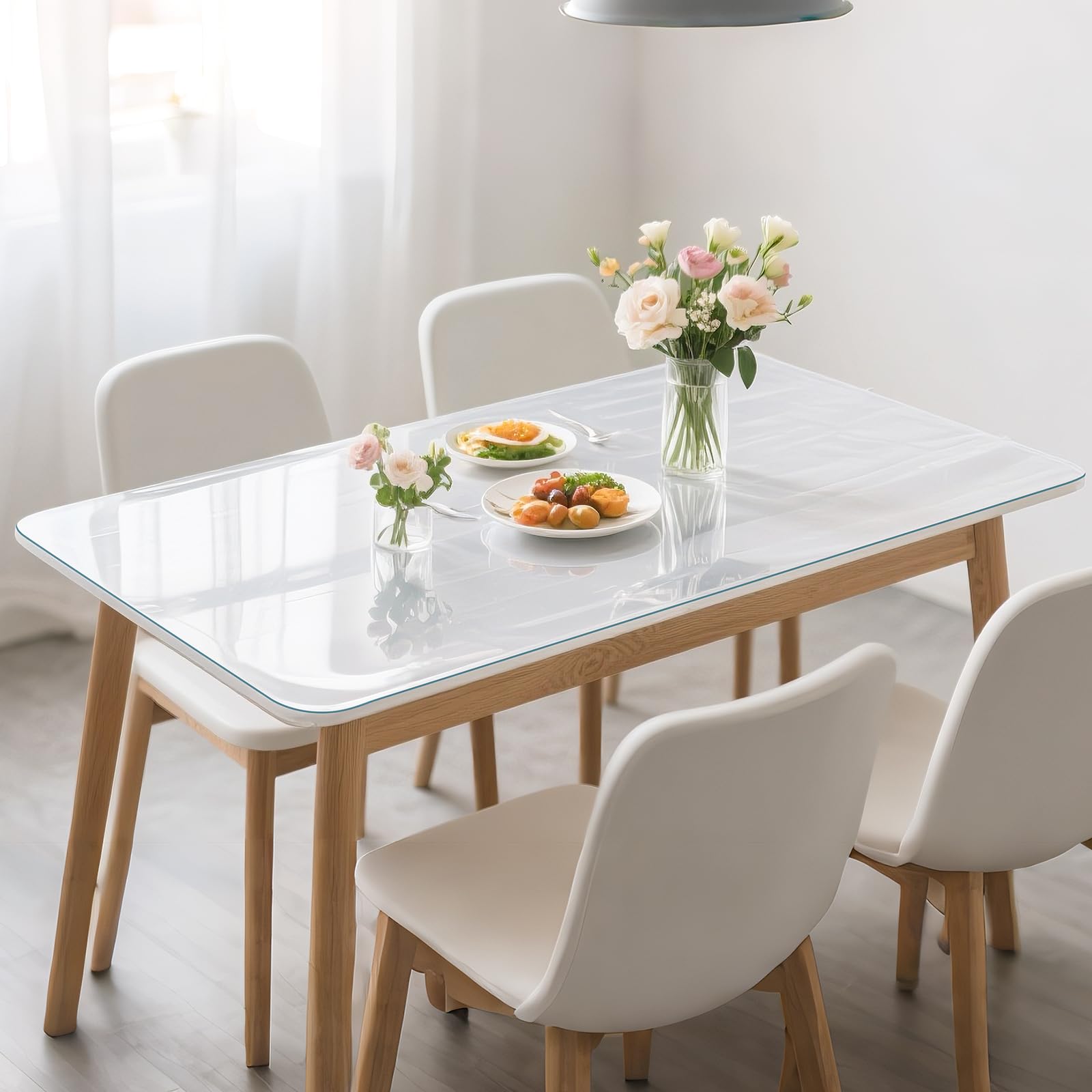 ProsperJoyChant Clear Table Protector 42 x 78 Inch, 1.4mm Thick Waterproof PVC Plastic Table Cover, Durable Table Pad for Dining Room, Kitchen, Writing Desk, and Coffee Tables