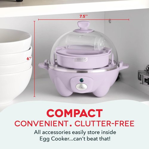 Dash Rapid Egg Cooker - Versatile Boiler, Poacher & Steamer - Holds 7 Eggs, Lavender - BPA Free & Dishwasher Safe