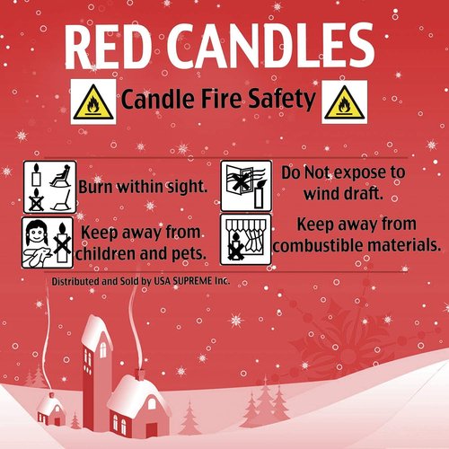 Bulk Red Candles by [Brand Name] - Perfect for Christmas Tree Decorations | 4 Inch x 1/2 Inch, 1.5 Hour Burn Time